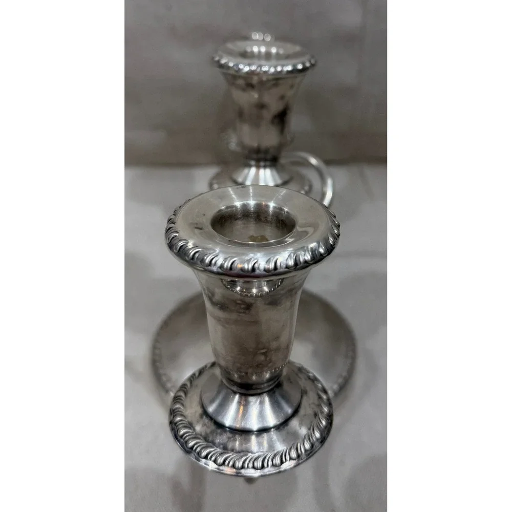 Sheffield Silver Co 3 Light Candelabra Silver Plate Gadroon Trim 12 Inch Wide